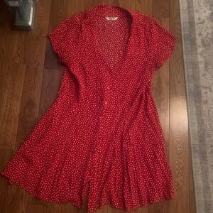 Rolla's Red Dress with White Patterns